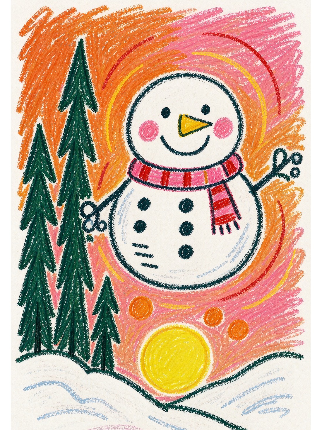 雪人與松樹